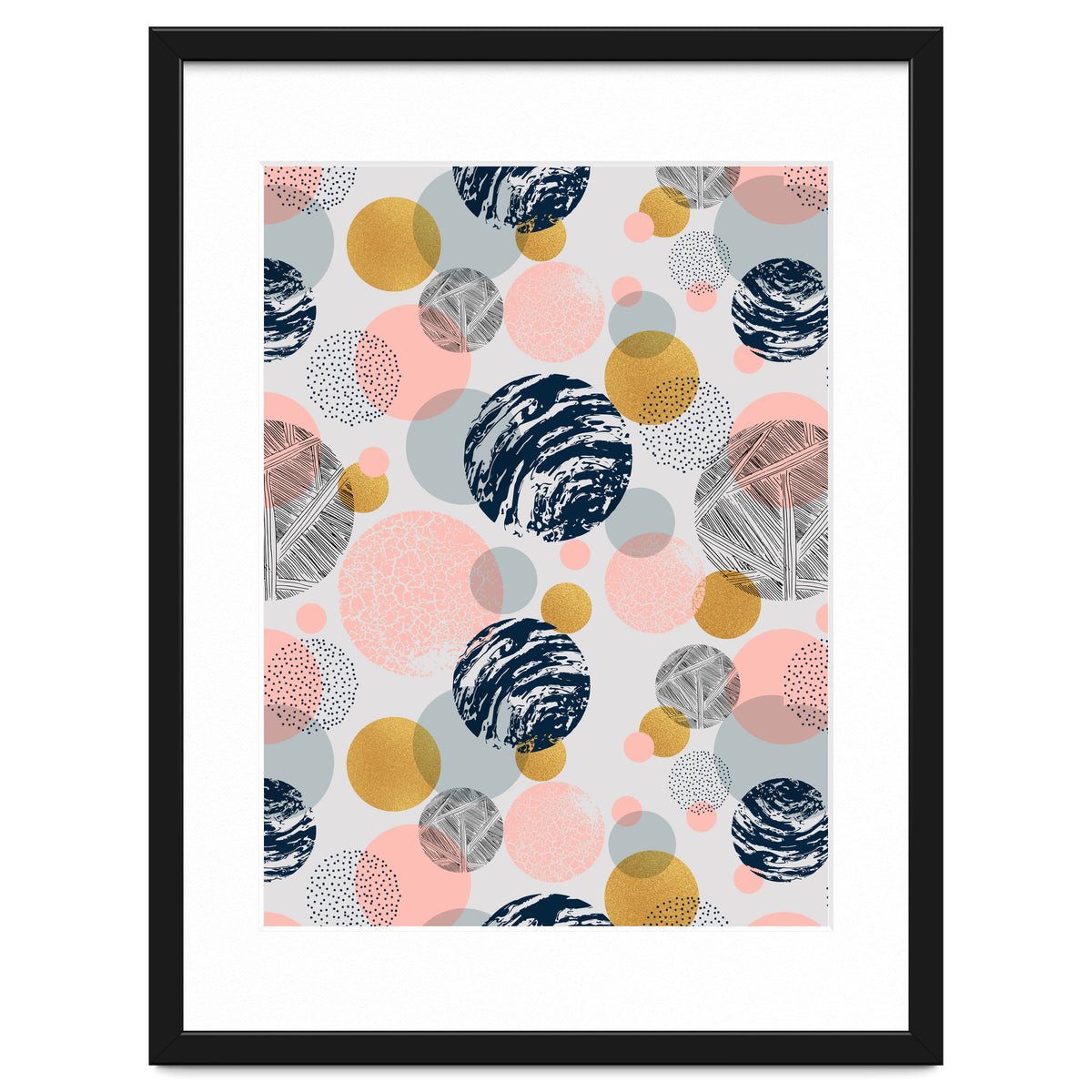 Pattern of abstract textured circles