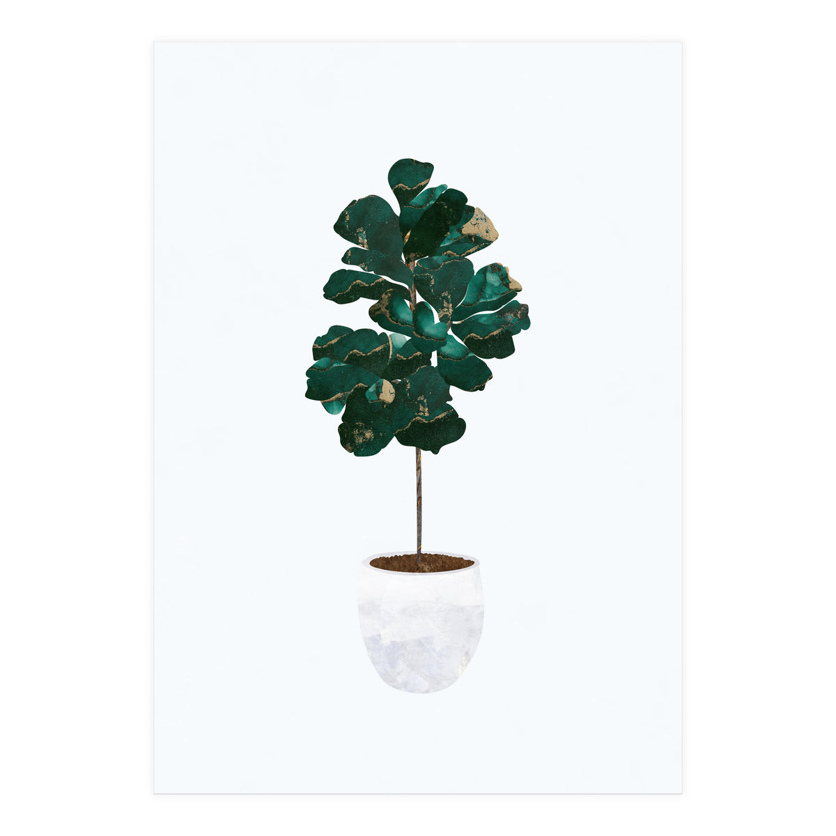 FIddle Leaf Fig gold and green (Print Only)