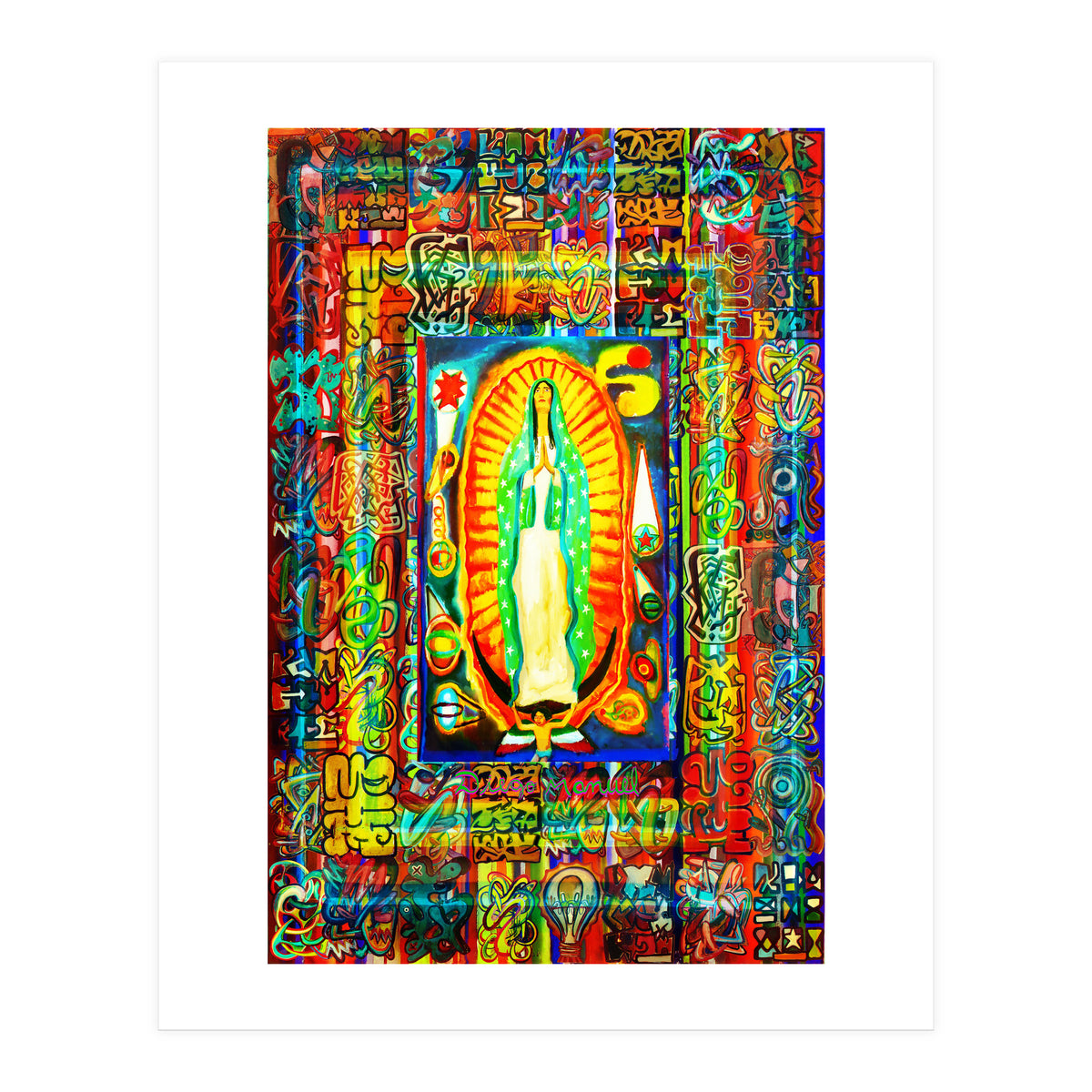 Graffiti Digital 2022 334 and Virgin of Guadalupe (Print Only)