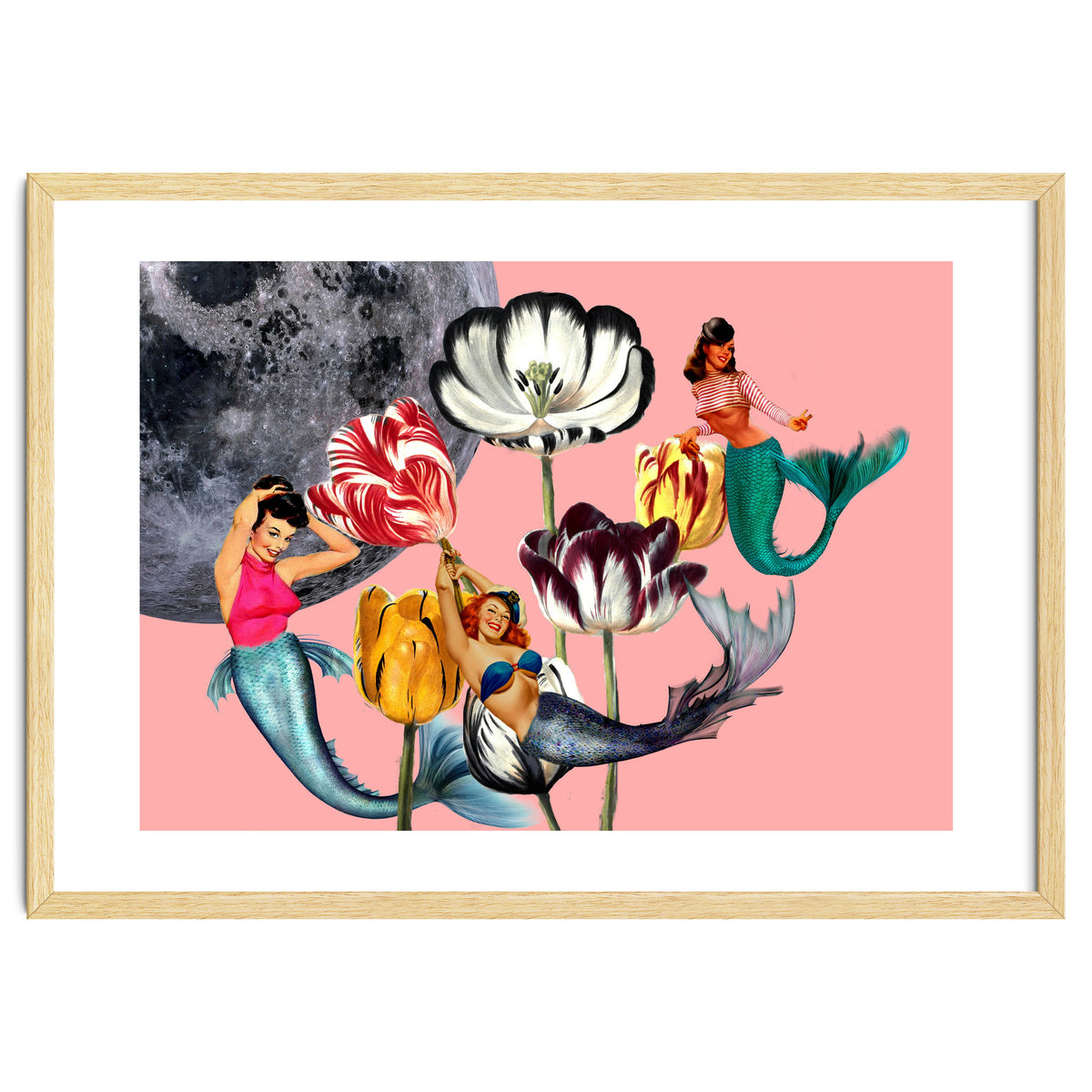 Mermaid Floral with moon