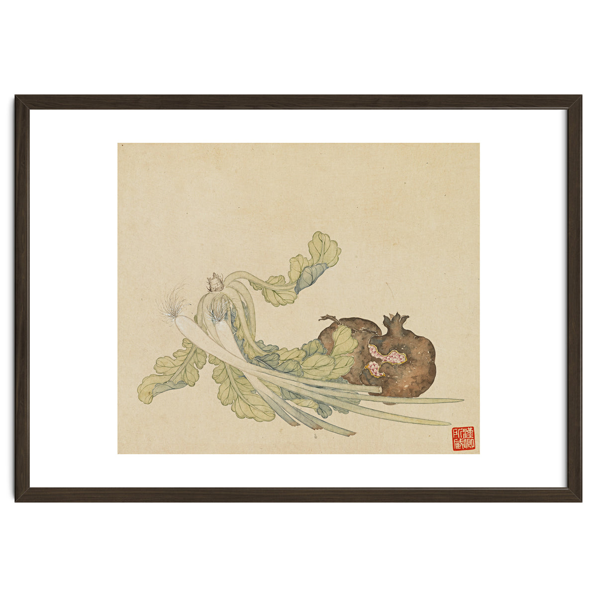 Wang Chengyu ~flowers, Vegetables, Pomegranates, Onions, Chinese Cabbage, Vegetables