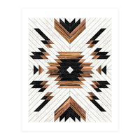 Urban Tribal Pattern No.5 - Aztec - Concrete and Wood (Print Only)