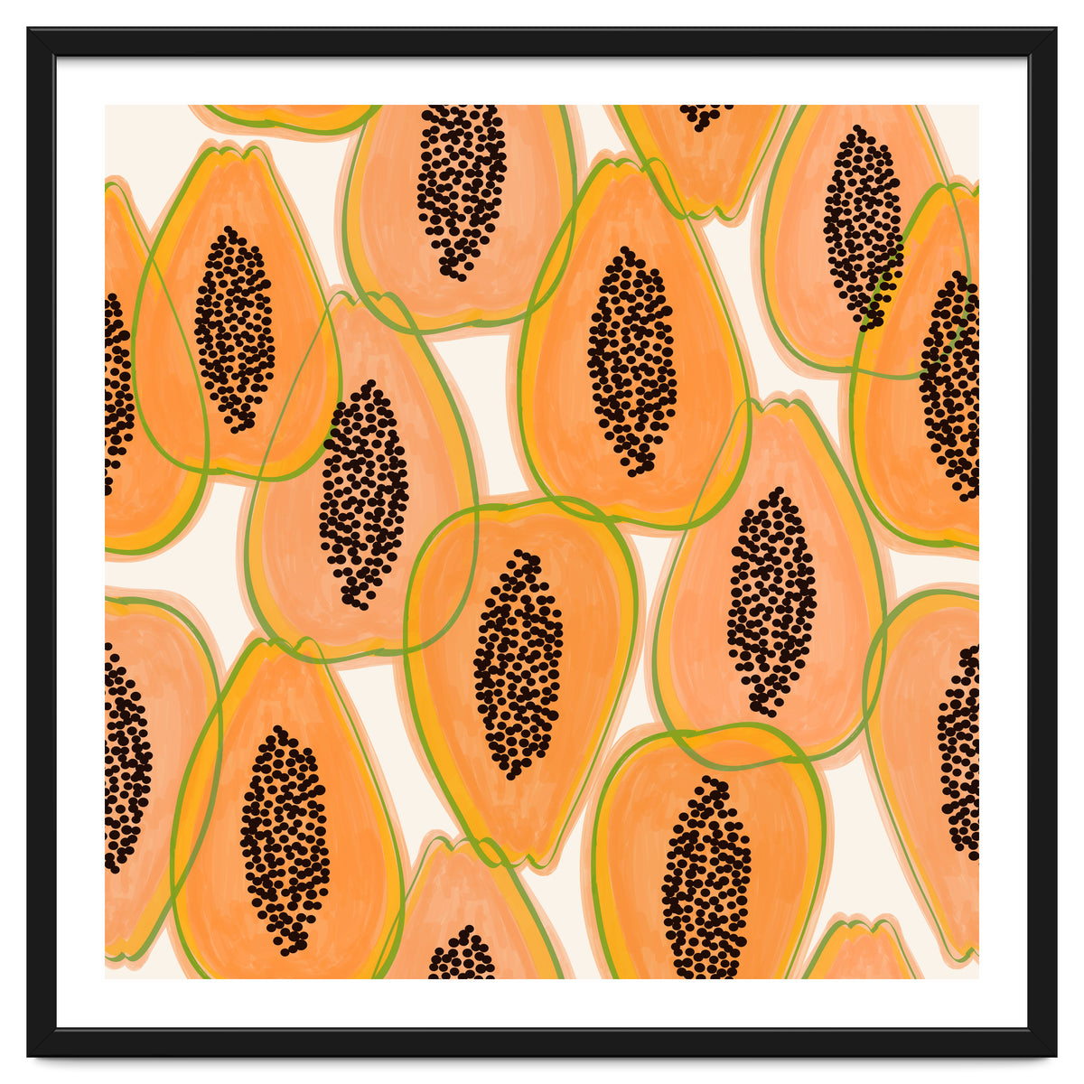 Papaya Cravings | Pastel Watercolor Tropical Fruit Food Painting | Juicy Sweet Illustration