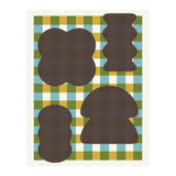 Funky Organic Shapes on a Plaid Background (Print Only) thumbnail