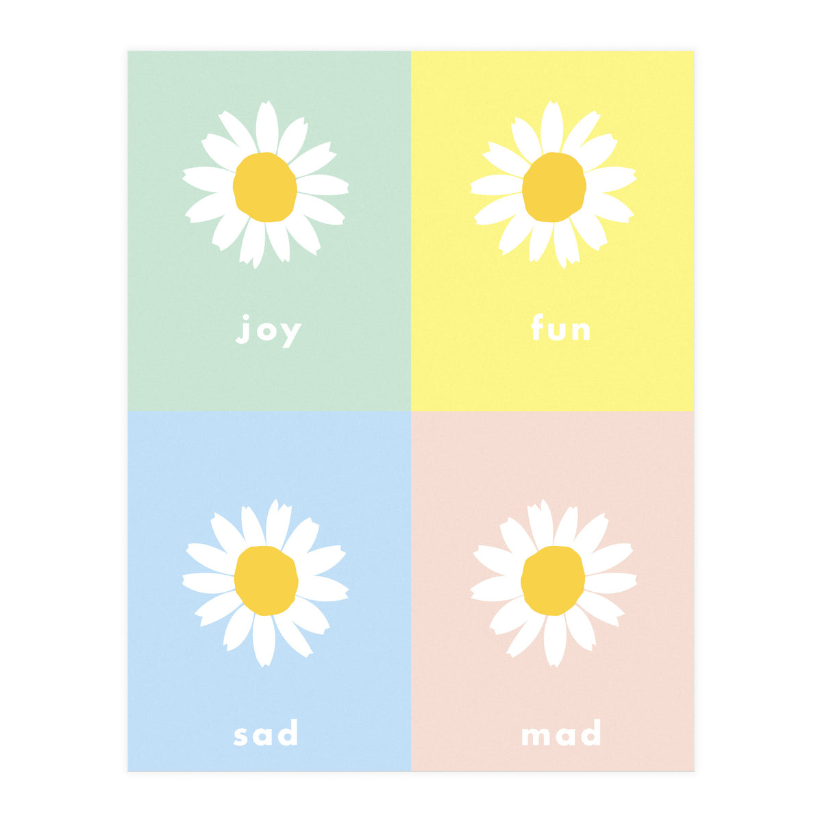 emotions - colorful - pop flower - joy - mad- sad - fun (Print Only)
