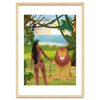 Boho Girl with Lion
