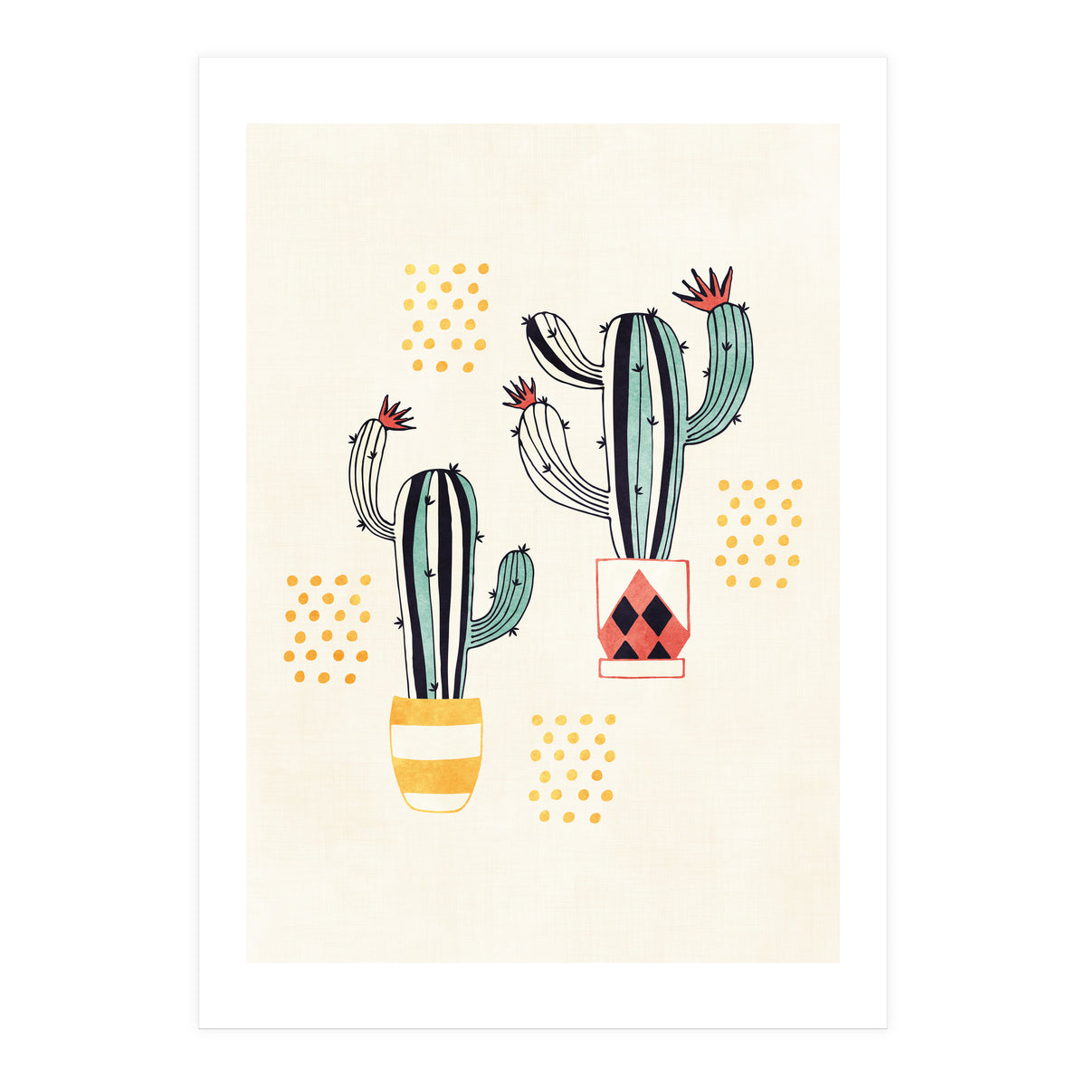 Cactus In A Pot (Print Only)