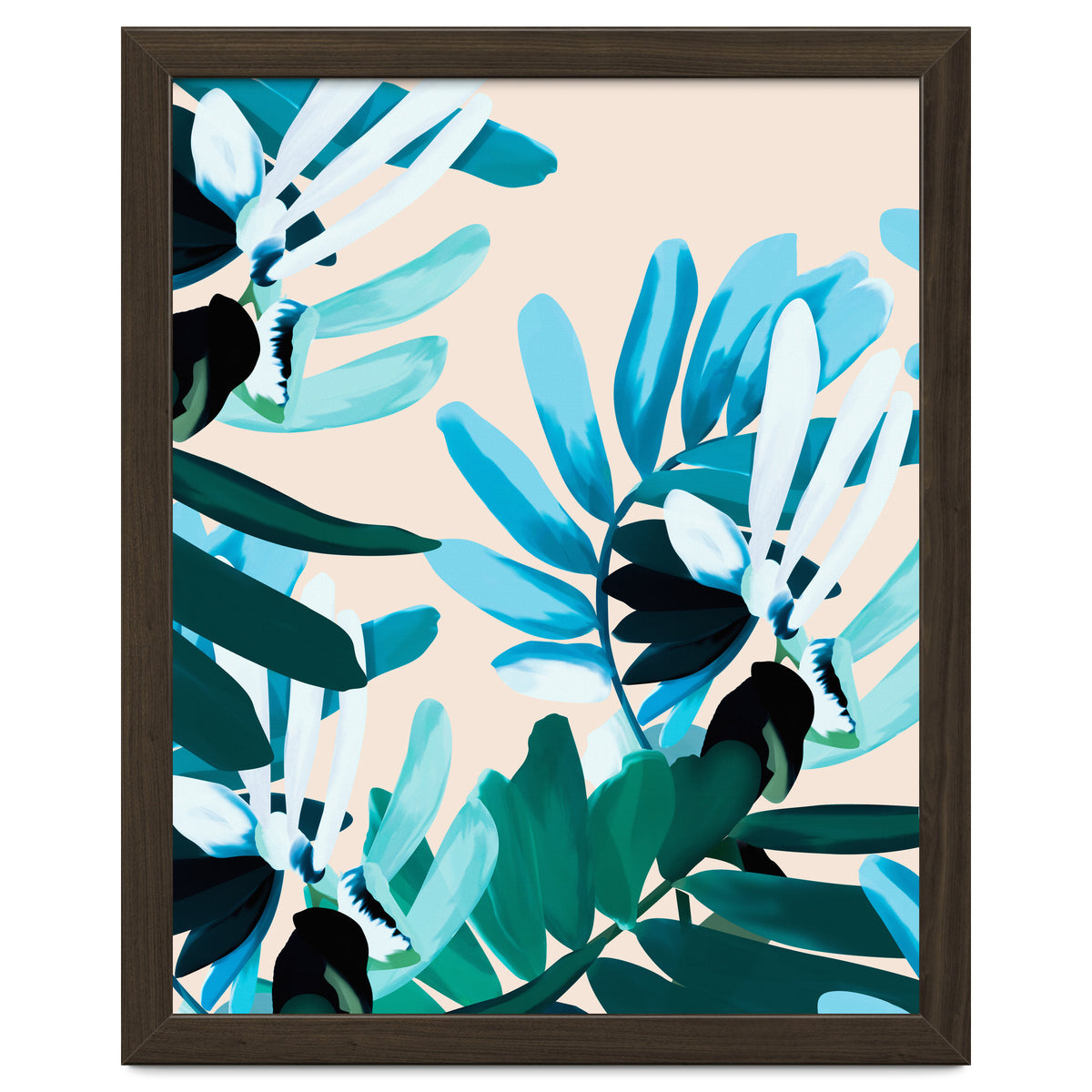 Large bluish botanical leaves