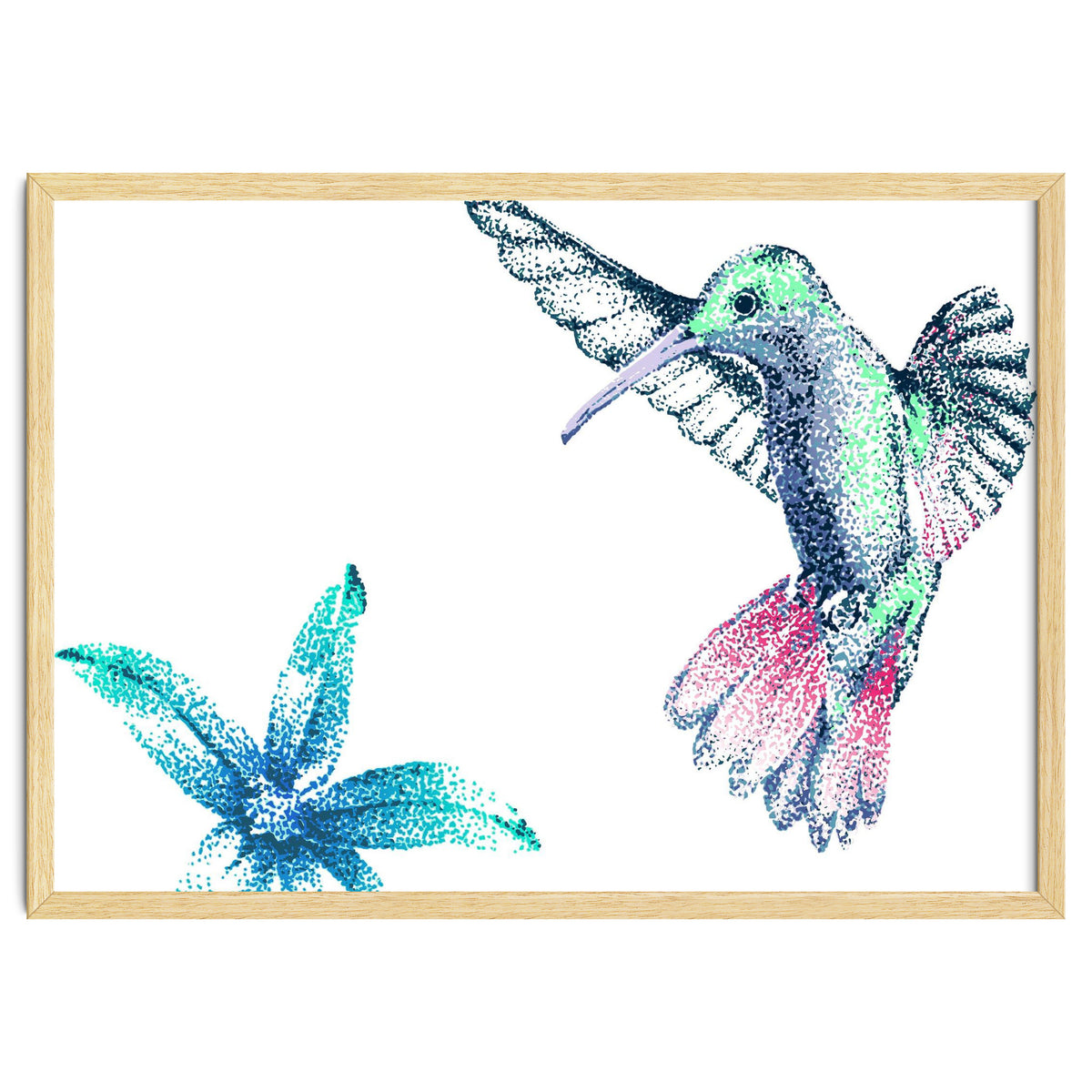 Green Hummingbird And Tropical Flower