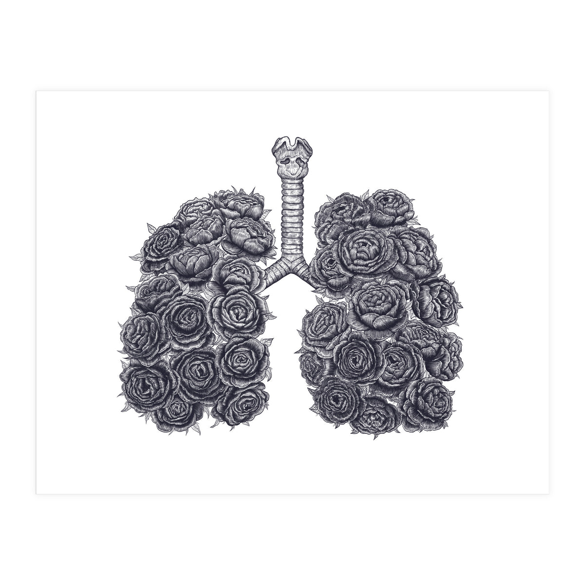 Lungs With Peonies (Print Only)