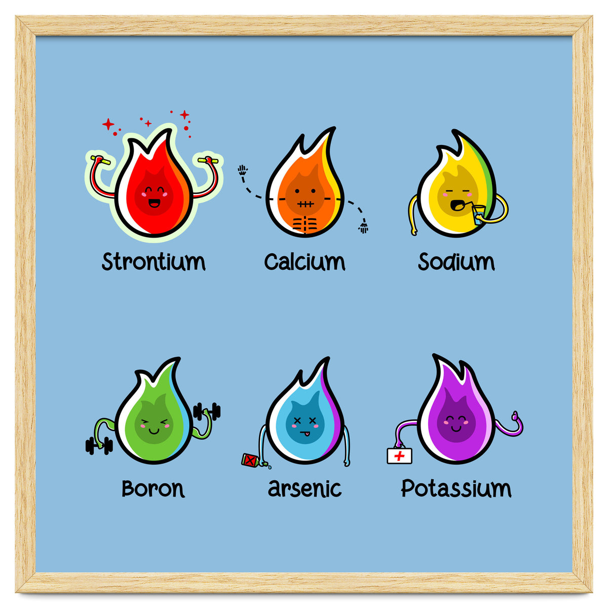 Kawaii Flaming Elements Science