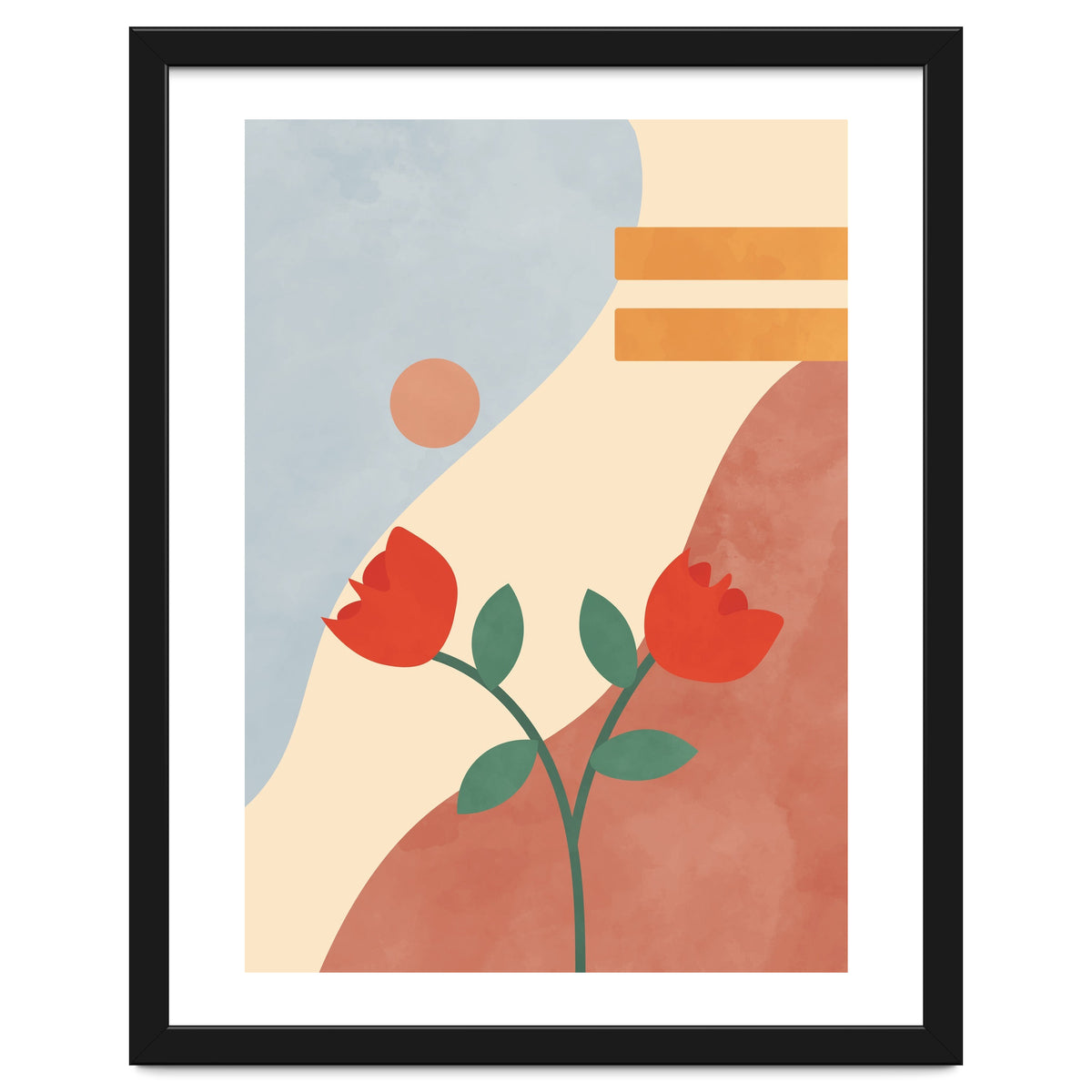 Rose Flower Abstract Botanical Modern