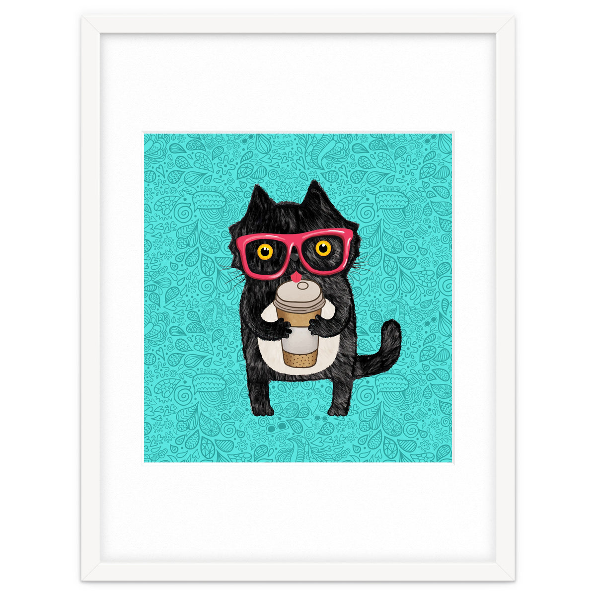 Cute Coffee cat and doodles