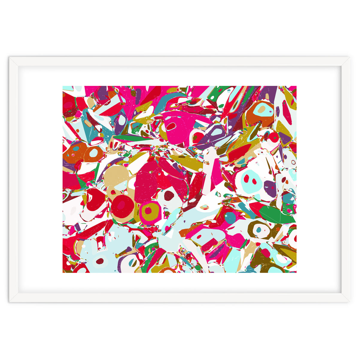 Abstract Emotion, Modern Contemporary Shapes, digital Painting, Eclectic Pop of Color Bohemian Illustration