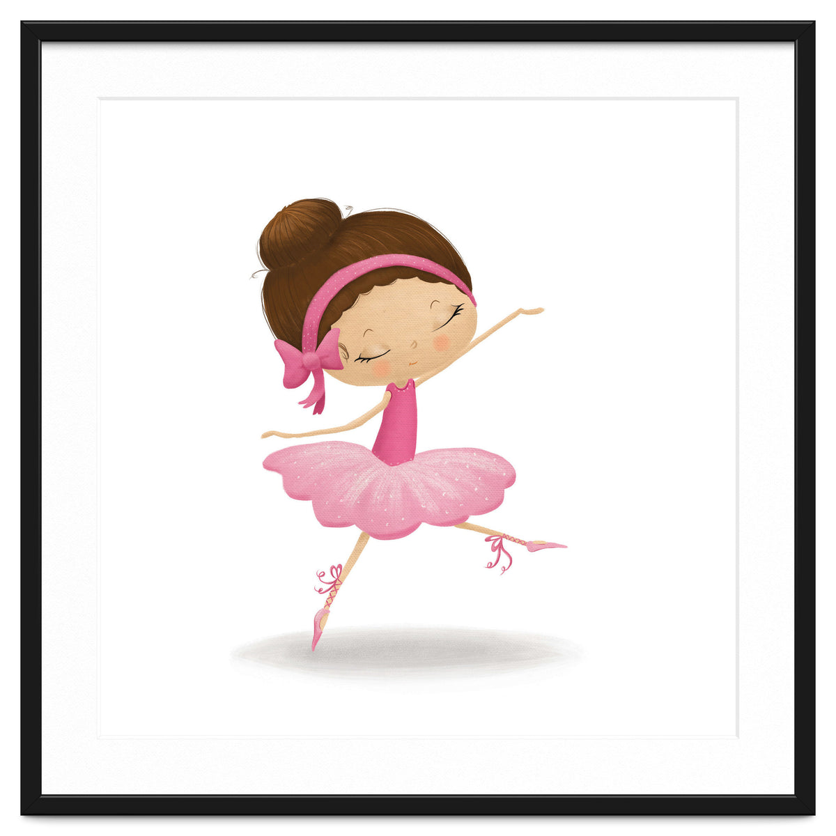 Adorable Leaping Ballerina Nursery Print