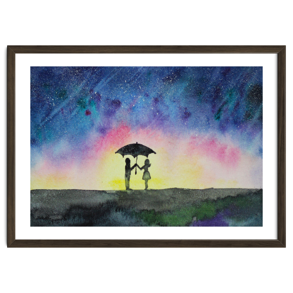 Under the star rain || watercolor