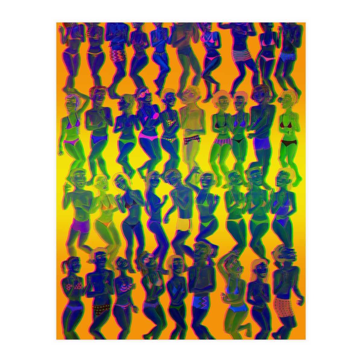 Bailando En La Playa 3d 4 (Print Only)