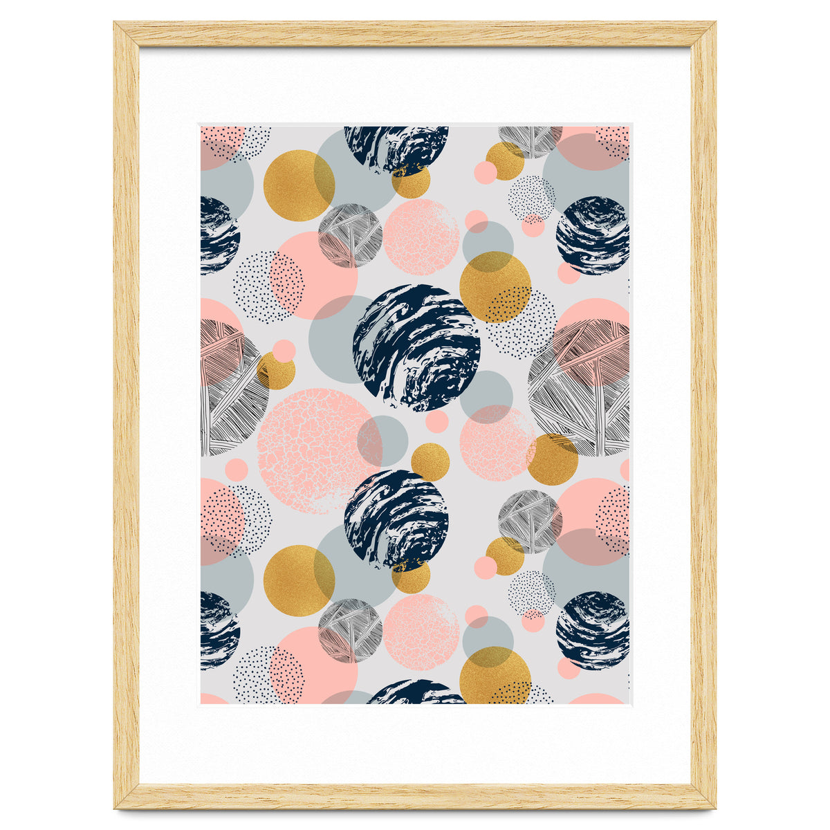 Pattern of abstract textured circles