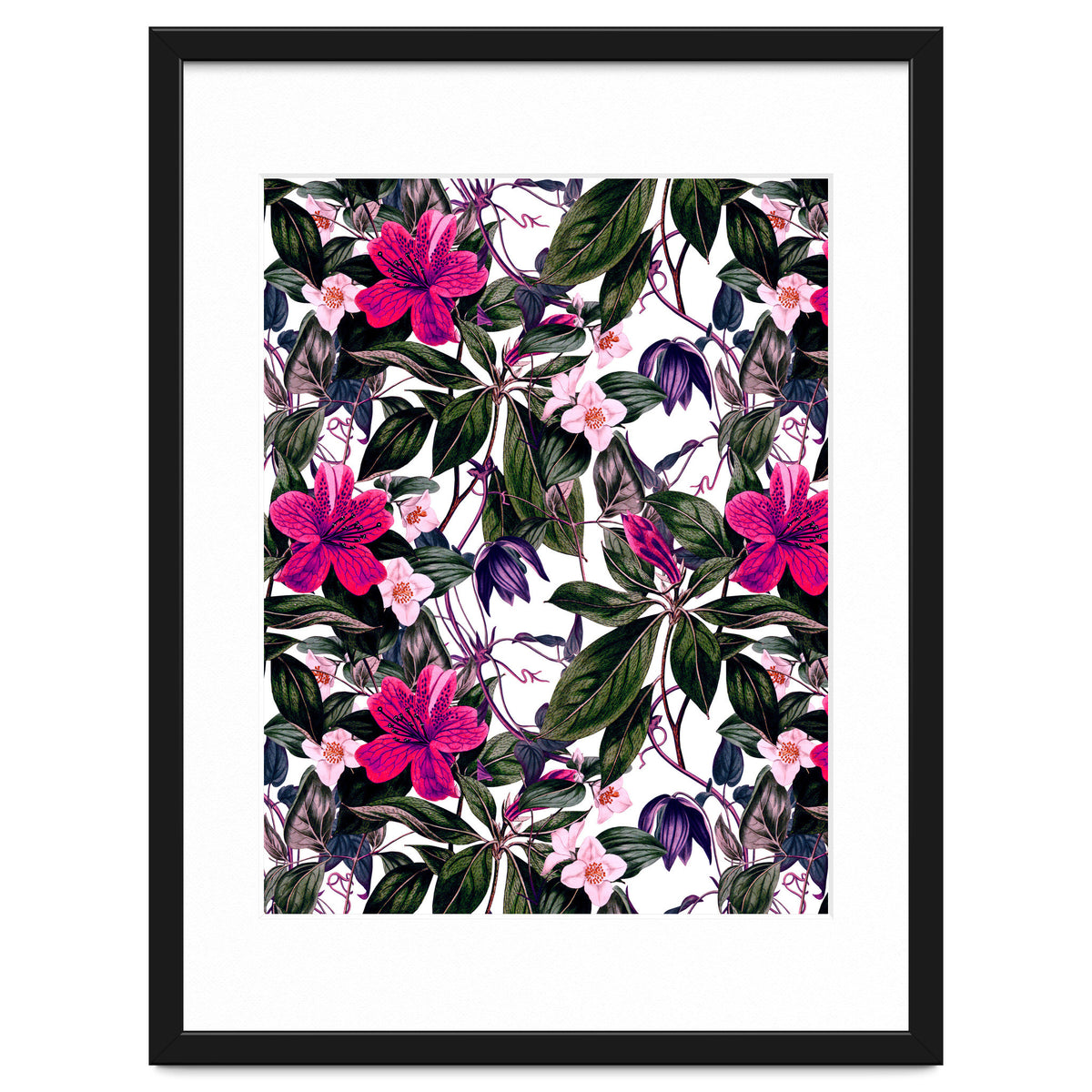 Pattern antique botanical flowers