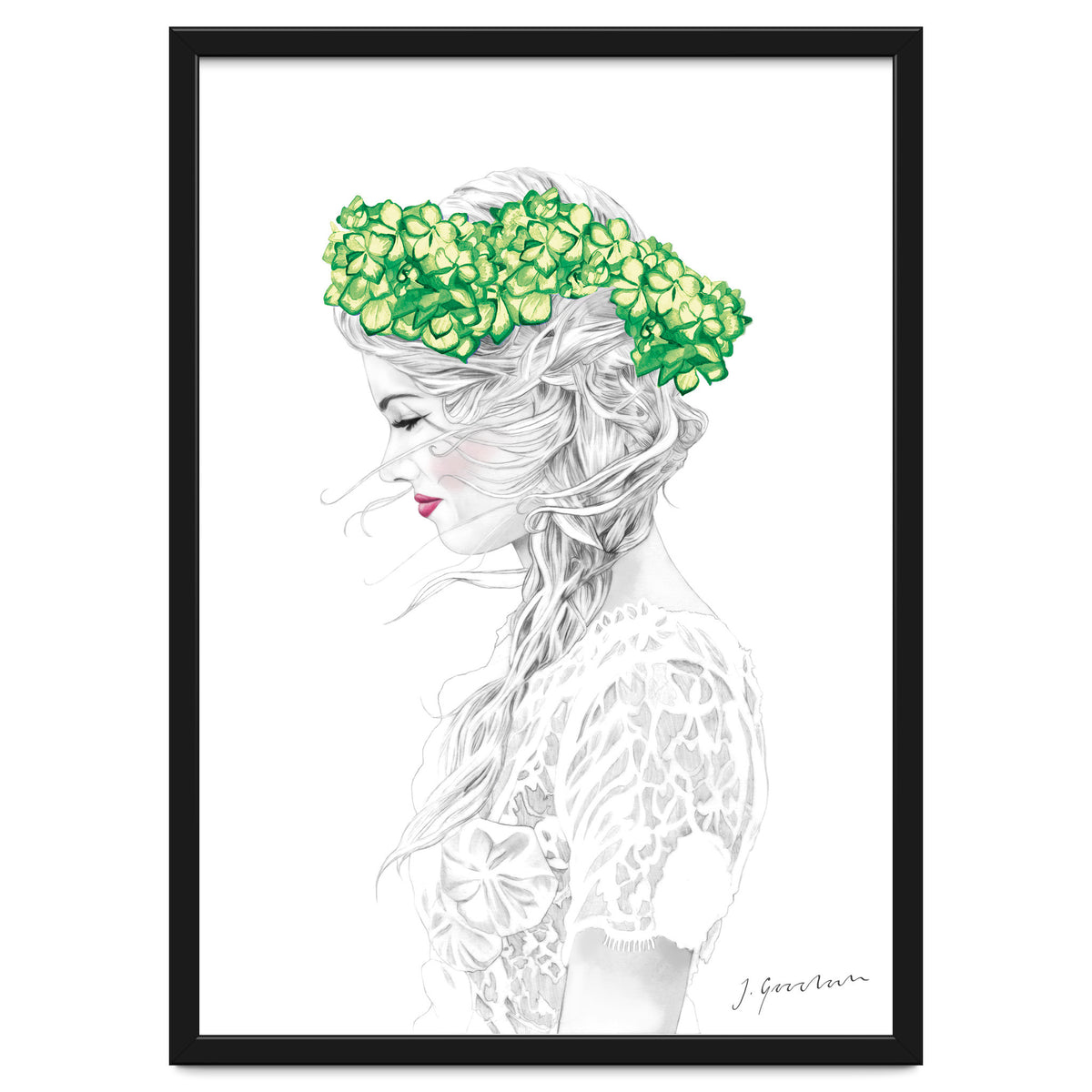 Green Hydrangea Girl
