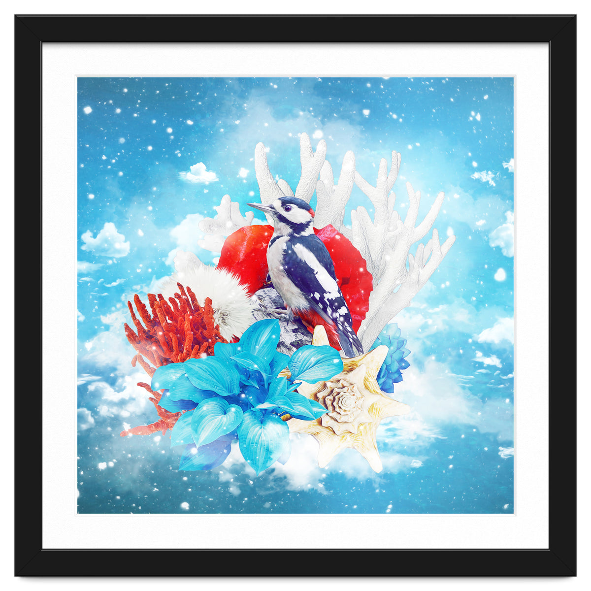 Floral Woodpecker In Winter