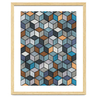 Colorful Concrete Cubes - Blue, Grey, Brown