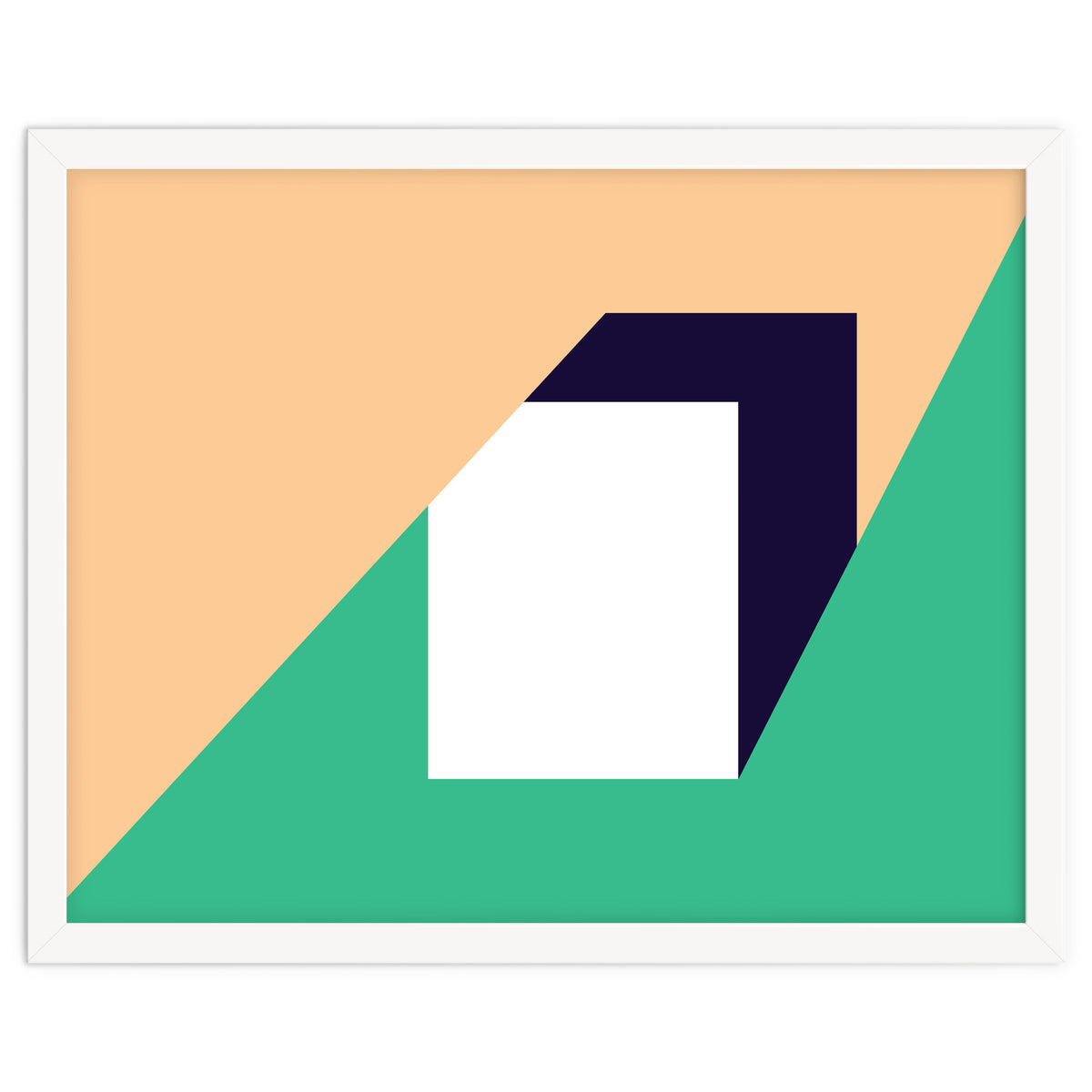 Geometric Shapes No. 61 - pink, green & dark blue