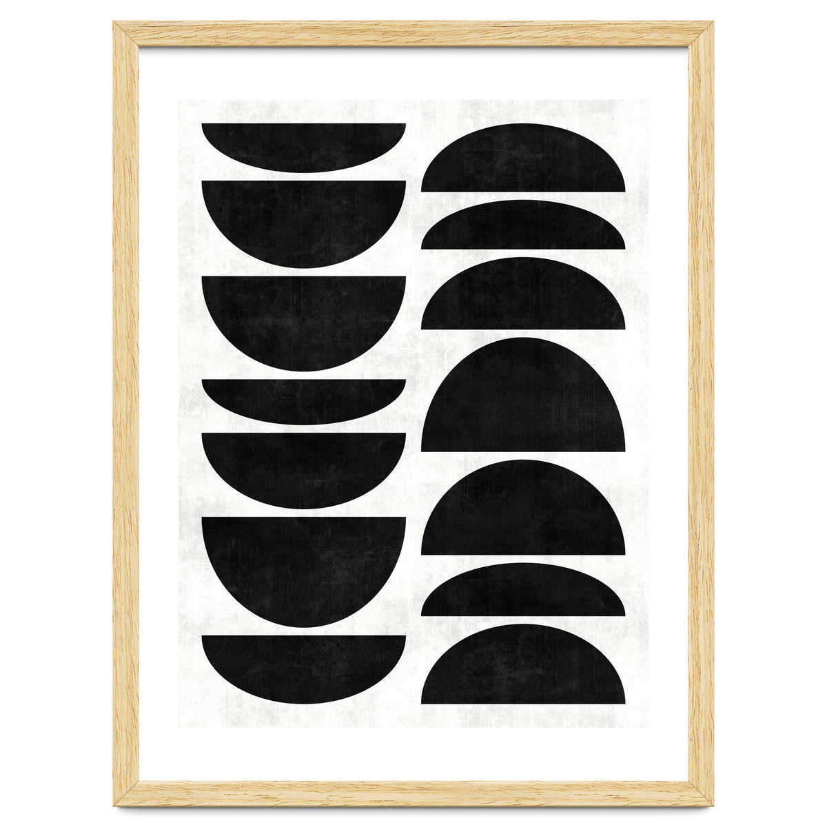 Mid-Century Modern Pattern No.9 - Black and White Concrete