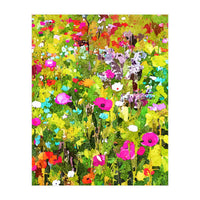 Meadow Flowers, Botanical Nature Landscape Painting (Print Only)