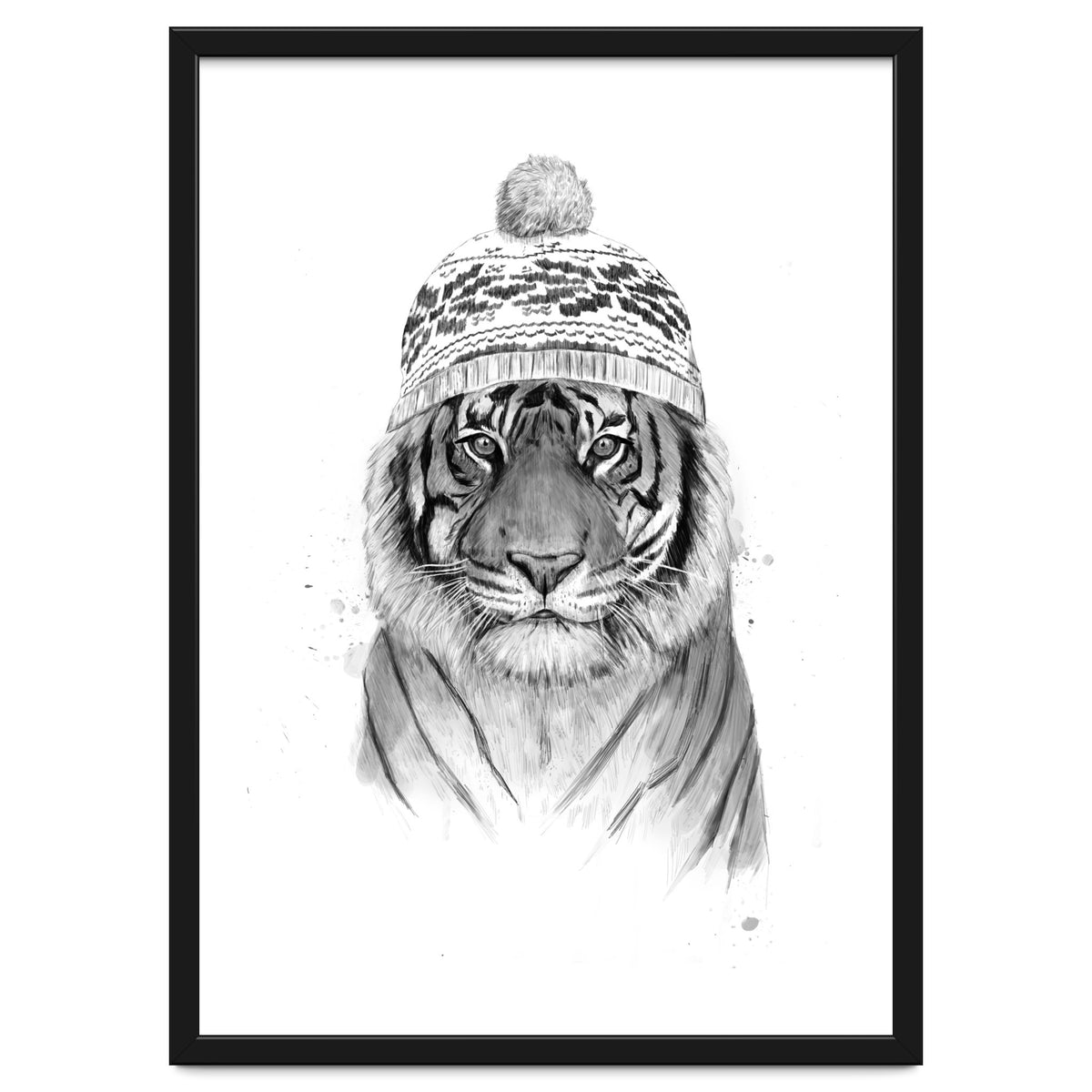 Siberian tiger (bw)