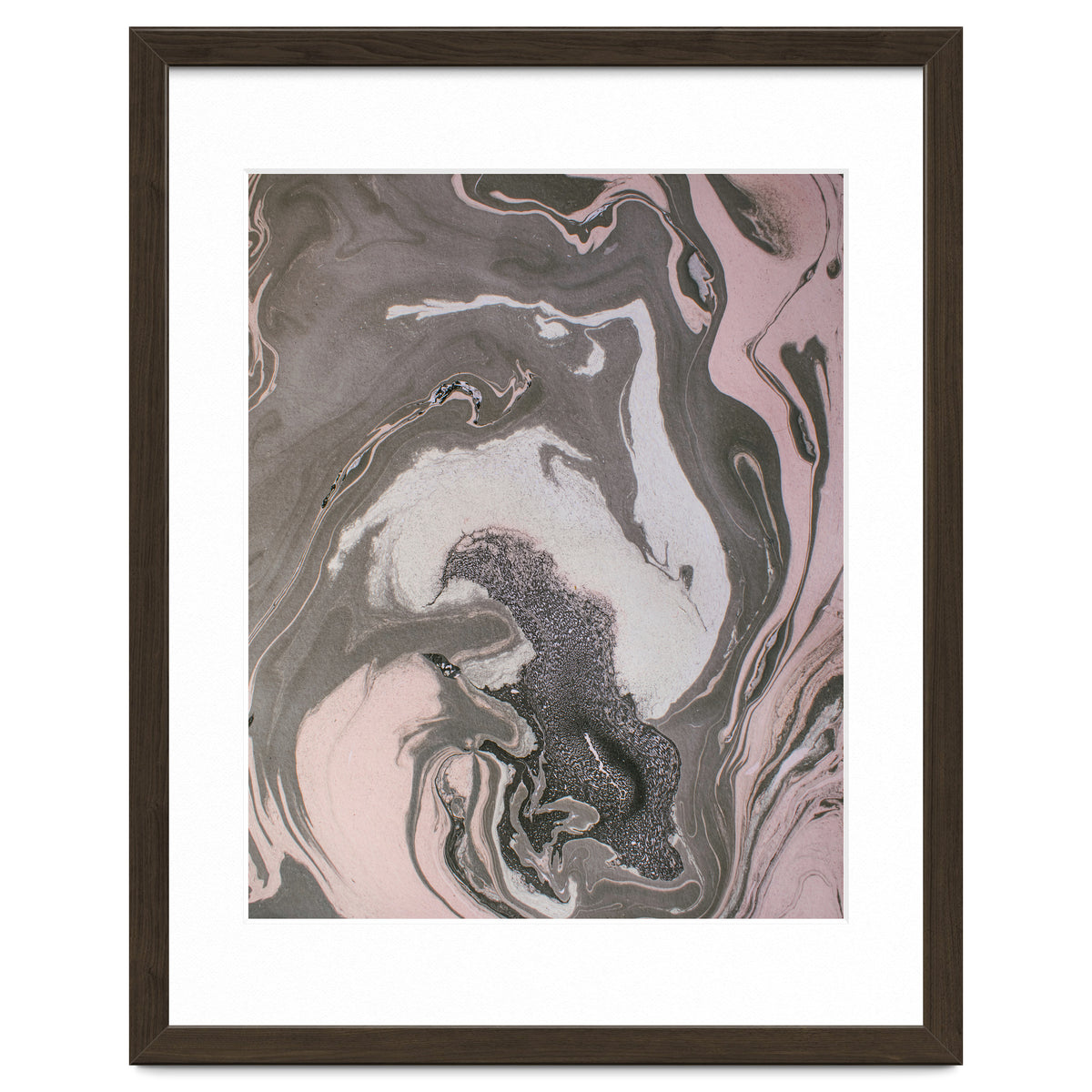 Pink and gray marbled paper