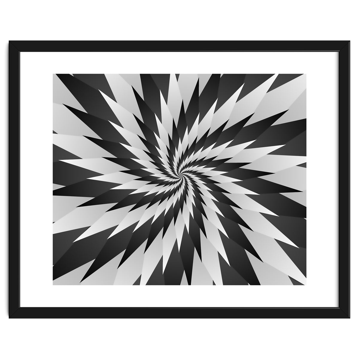 3D Abstract Swirl Monochrome Art
