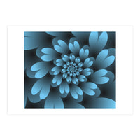Blue Floral Satin (Print Only)