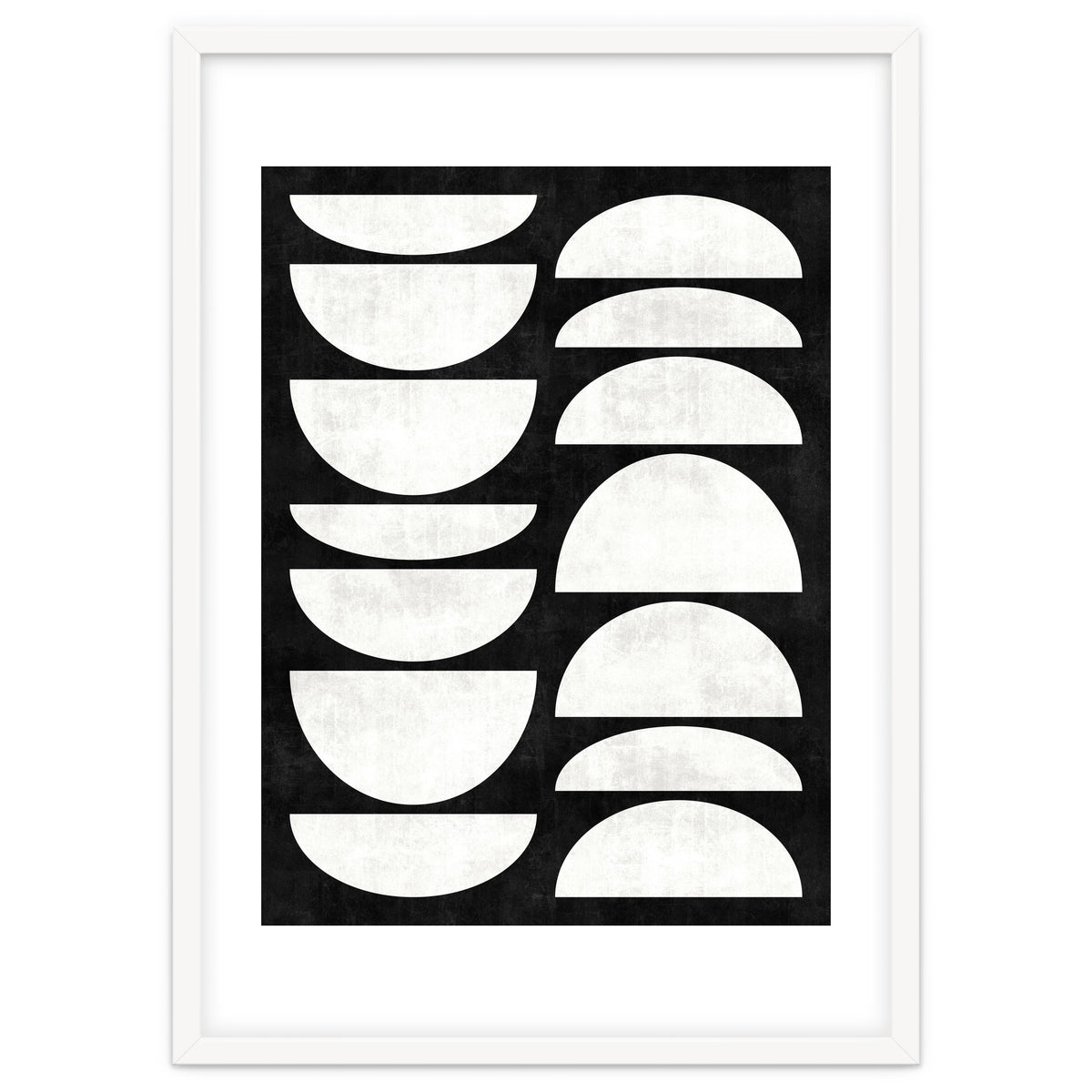 Mid-Century Modern Pattern No.8 - Black and White Concrete