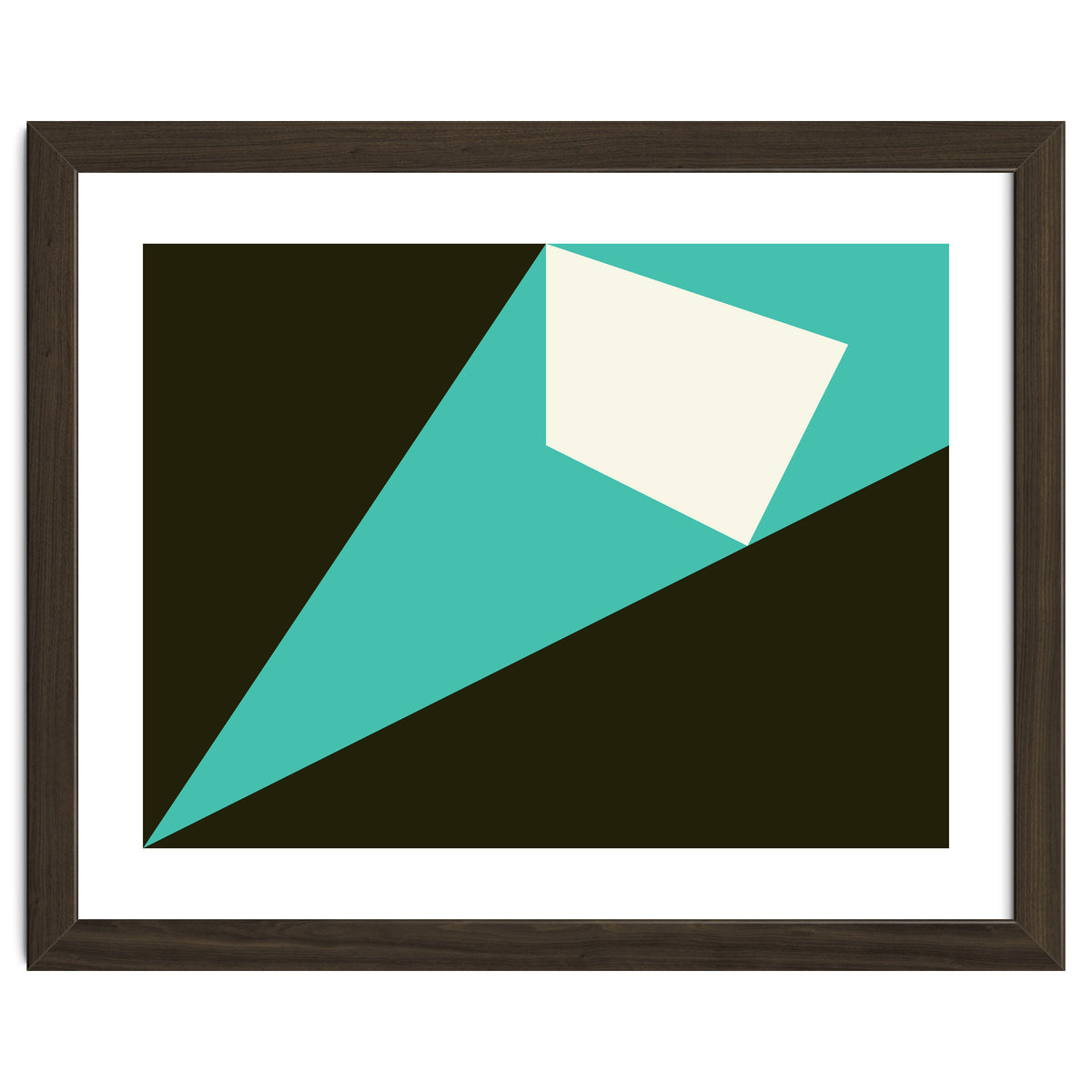 Geometric Shapes No. 72 - turquoise, white & black