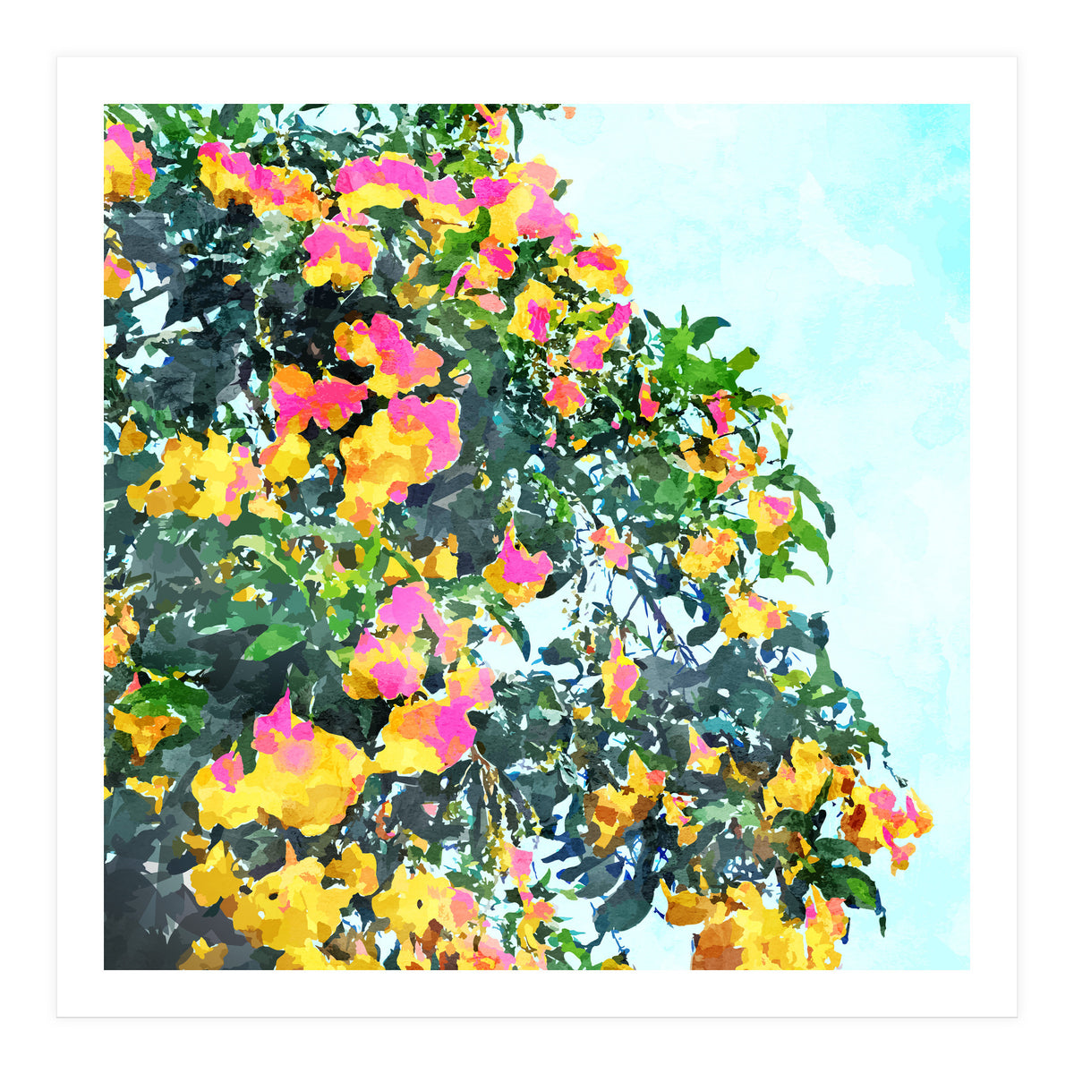 Summer Bougainvillea Watercolor Painting (Print Only)