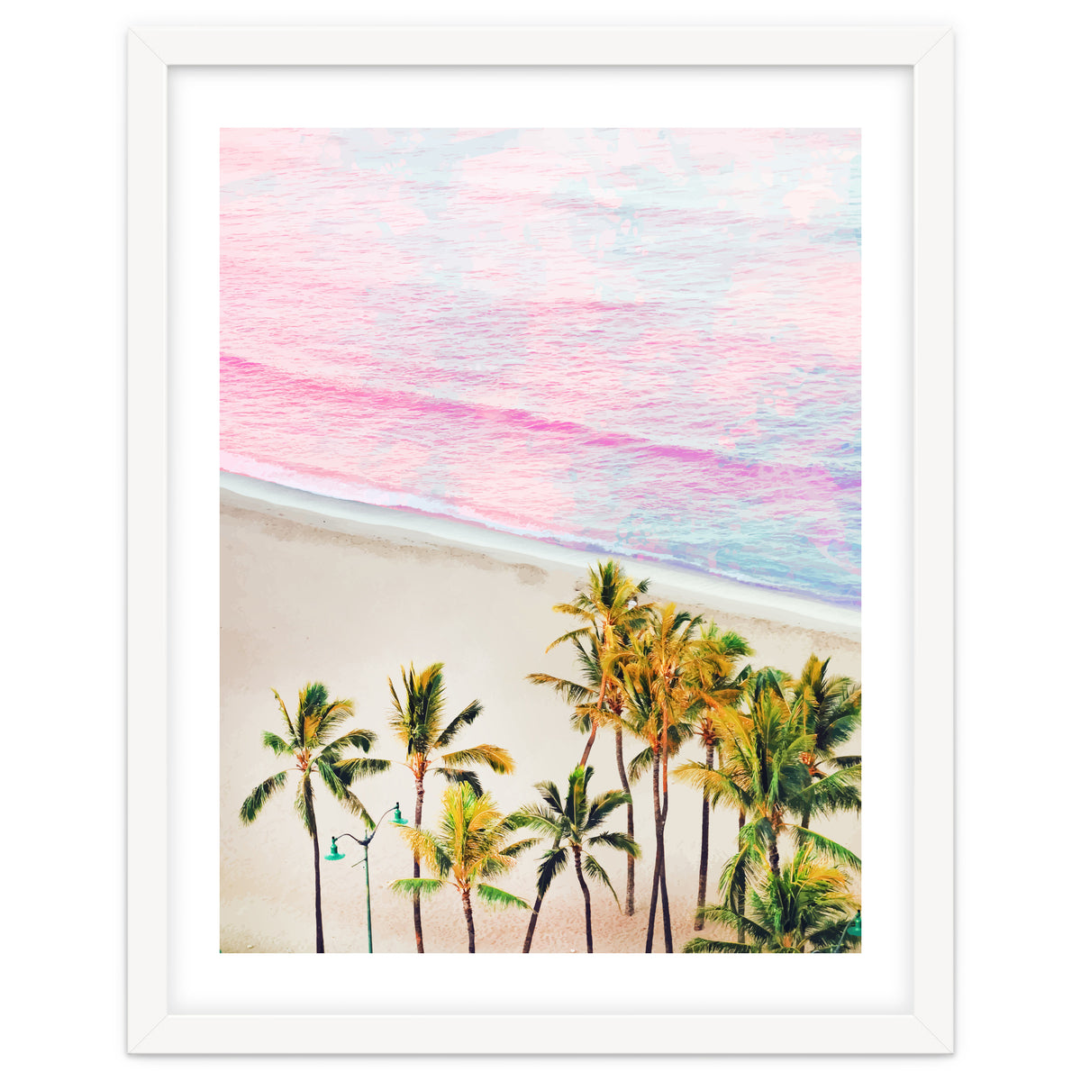 Pink Ocean | Dreamy Scenic Tropical Beach Travel | Blush Nature Sea Beach Coconut Trees