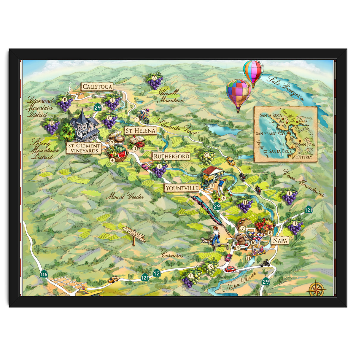 Napa Valley Illustrated Map