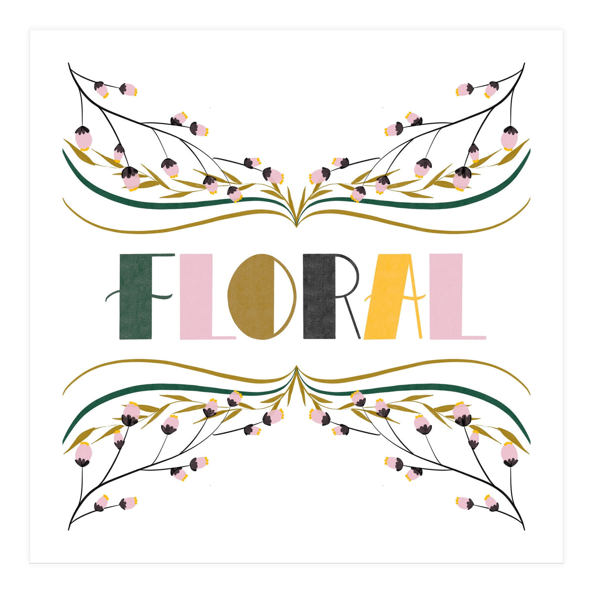 Art Deco Floral  (Print Only)