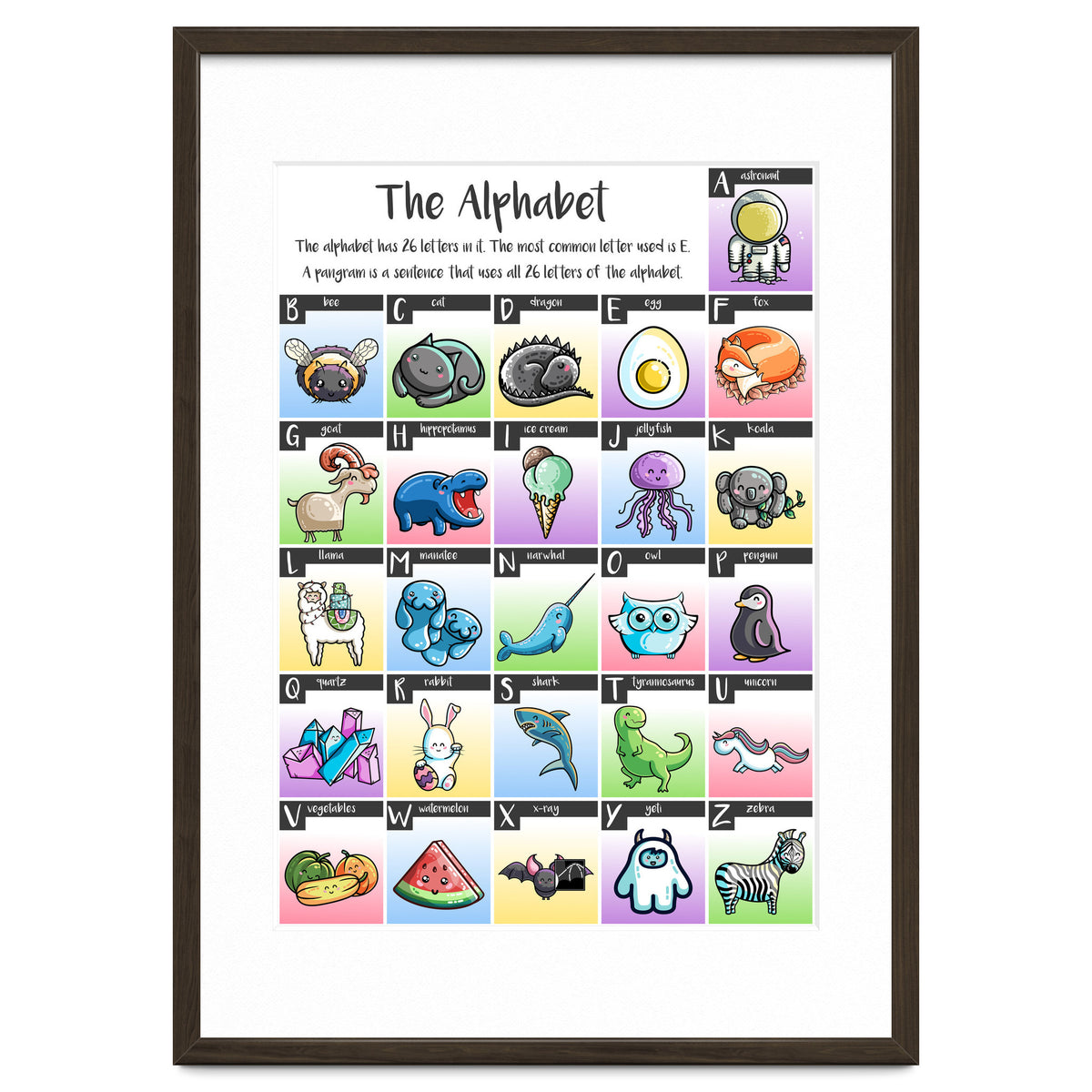 The Alphabet in Kawaii Cute Style