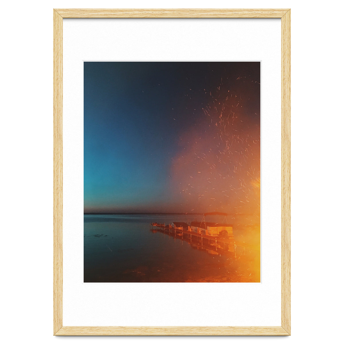 Firelight by the dock