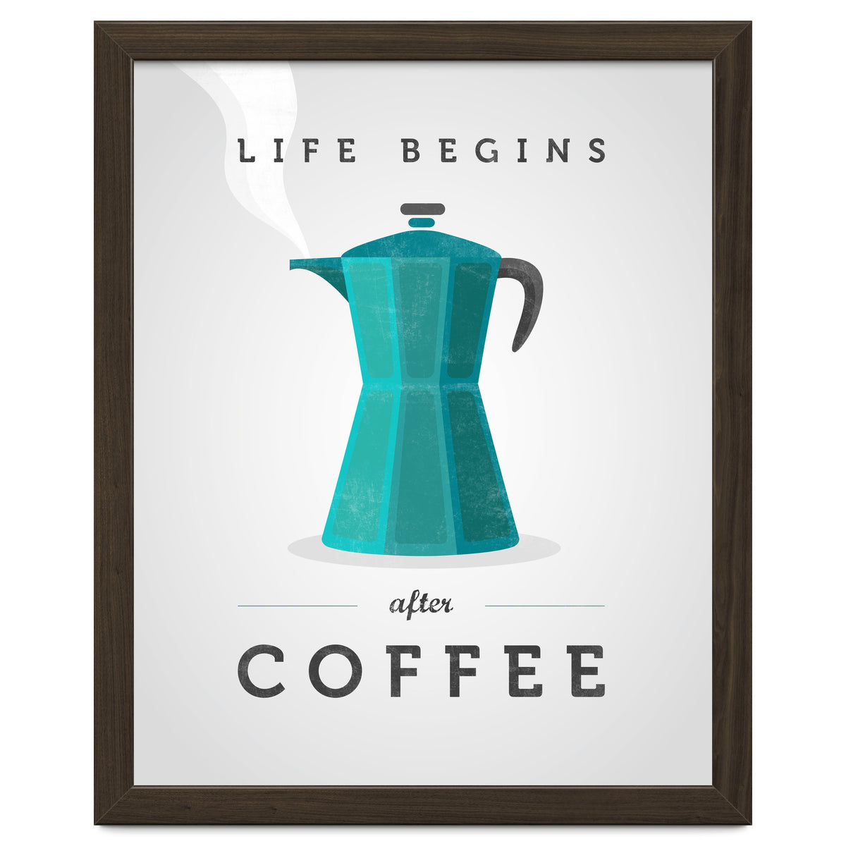 Life Begins After Coffee. Teal