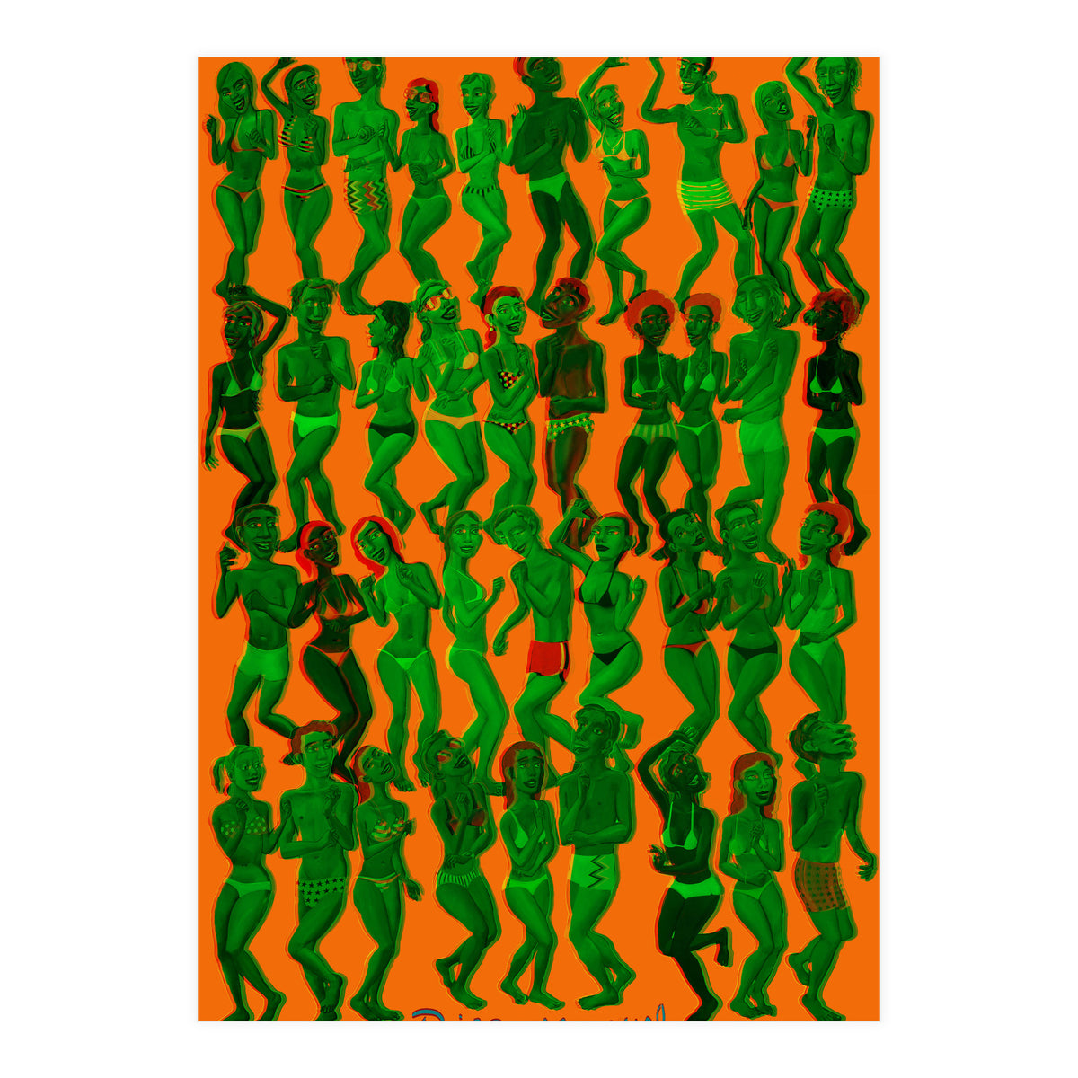 Bailando En La Playa 3d 5 (Print Only)