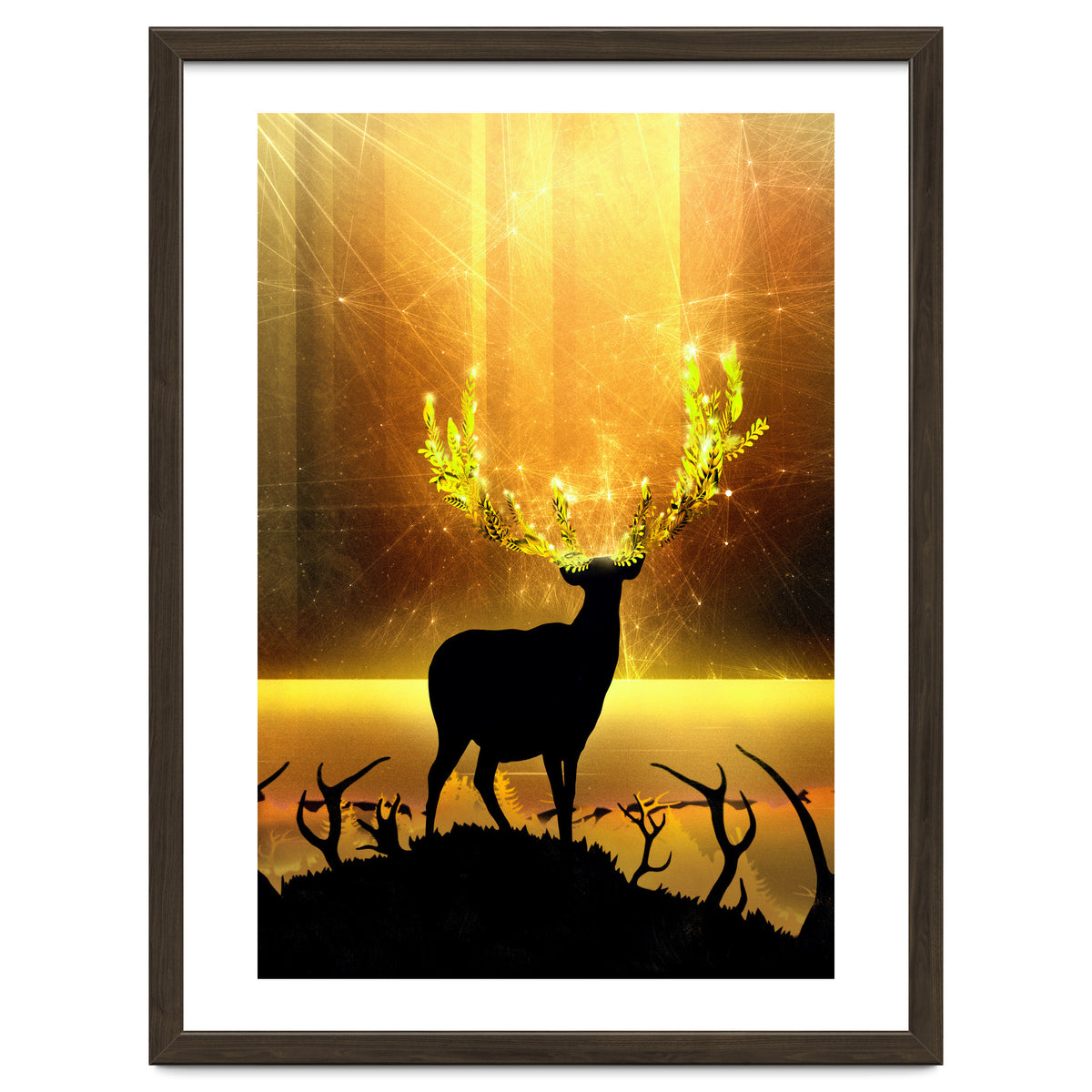 Greenery Deer Golden Sun