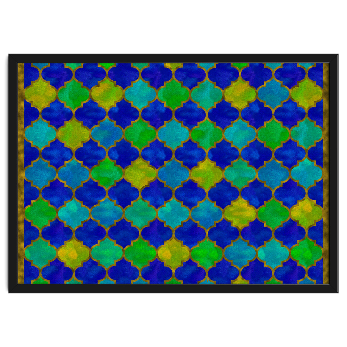 Ocean Breeze - Watercolor Moroccan Lattice