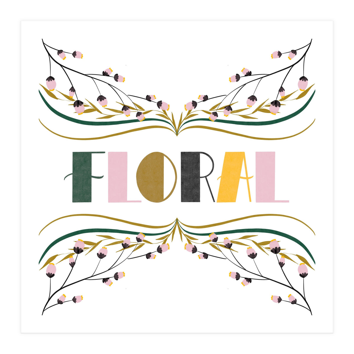 Art Deco Floral  (Print Only)
