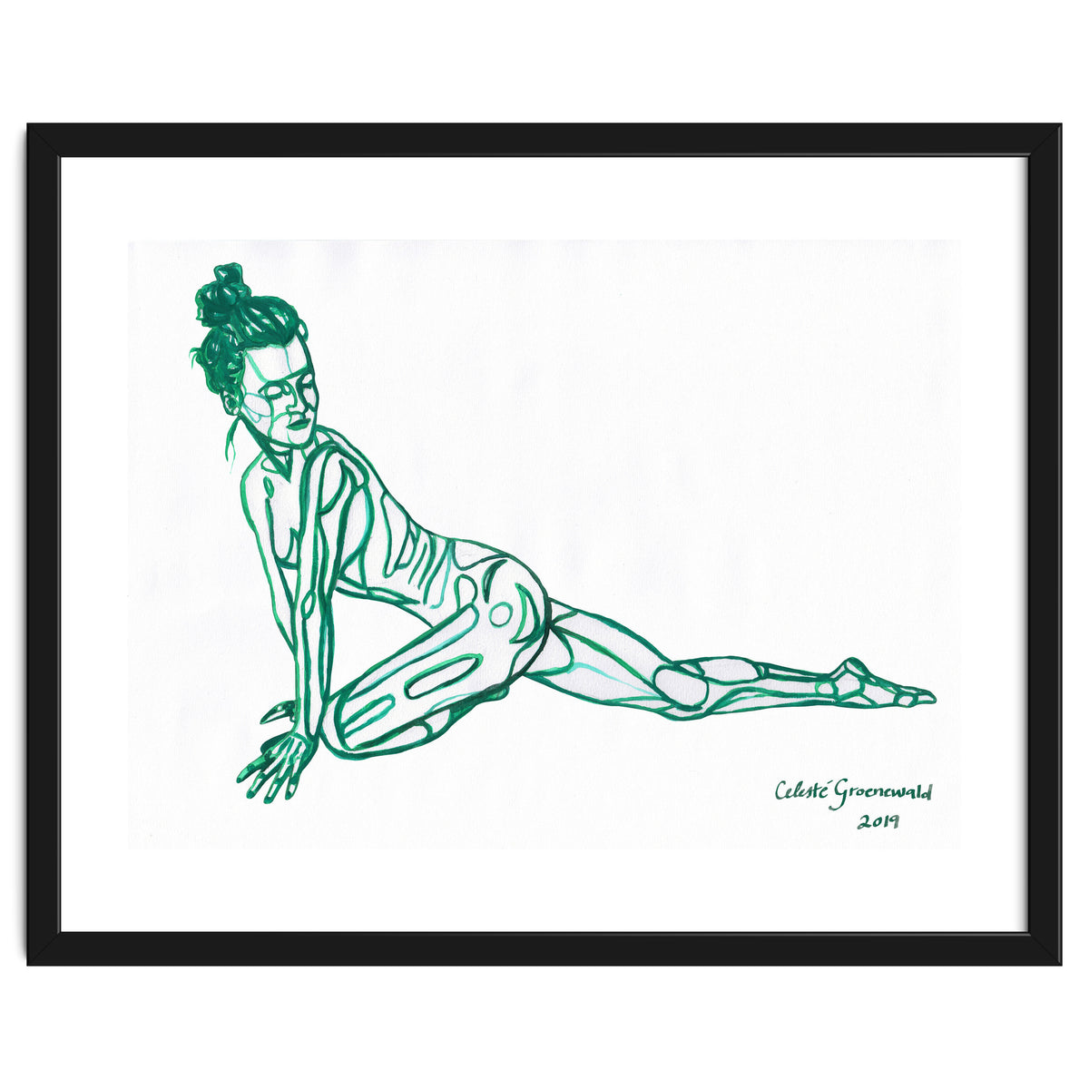 Pigeon Pose in Green