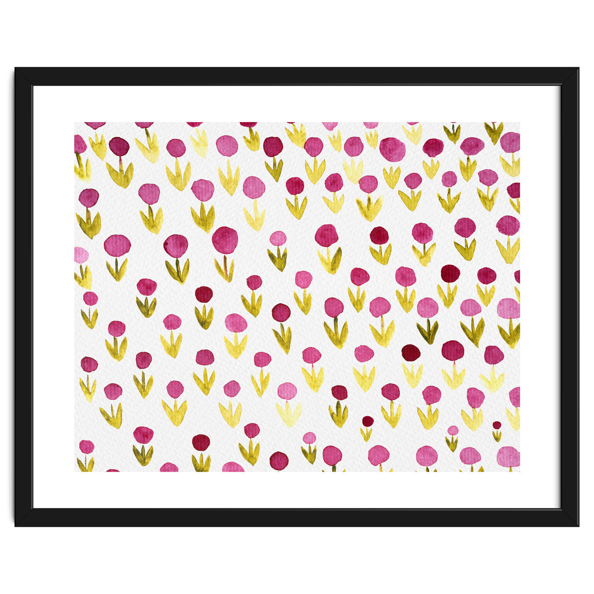 Small abstract watercolor flowers