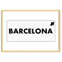 Let`s go to Barcelona, Spain! White road sign