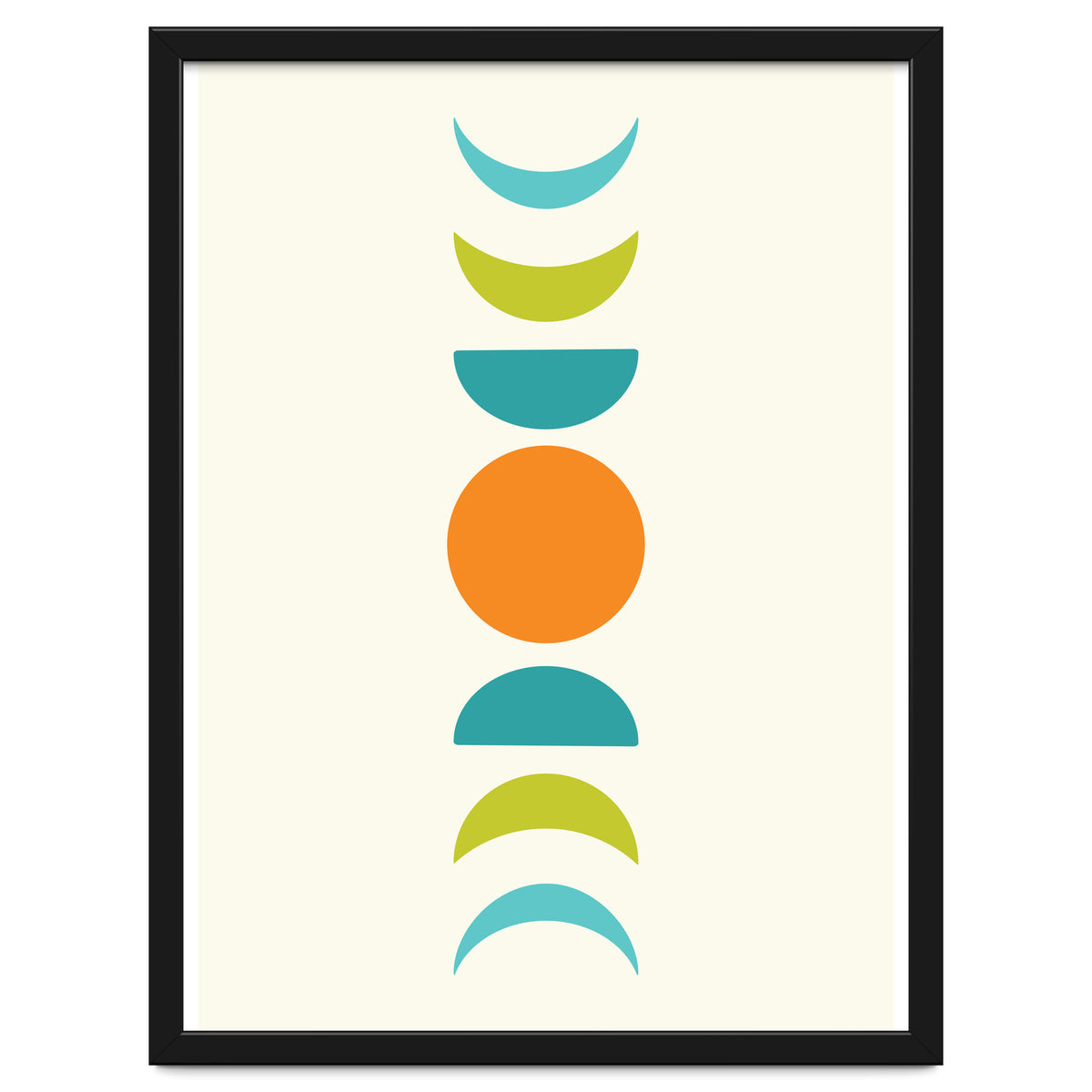 Abstract Moons Teal and Orange